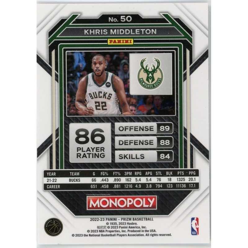 KHRIS MIDDLETON 2022-23 PANINI PRIZM MONOPOLY