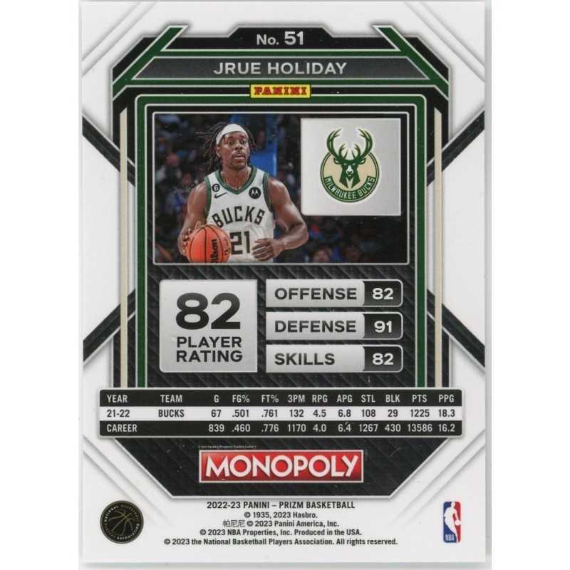 JRUE HOLIDAY 2022-23 PANINI PRIZM MONOPOLY