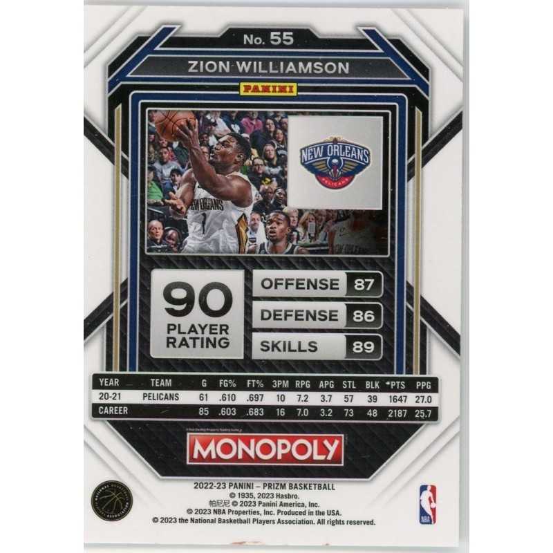 ZION WILLIAMSON 2022-23 PANINI PRIZM MONOPOLY