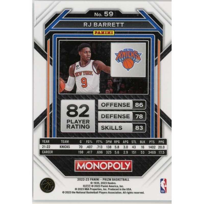 RJ BARRETT 2022-23 PANINI PRIZM MONOPOLY
