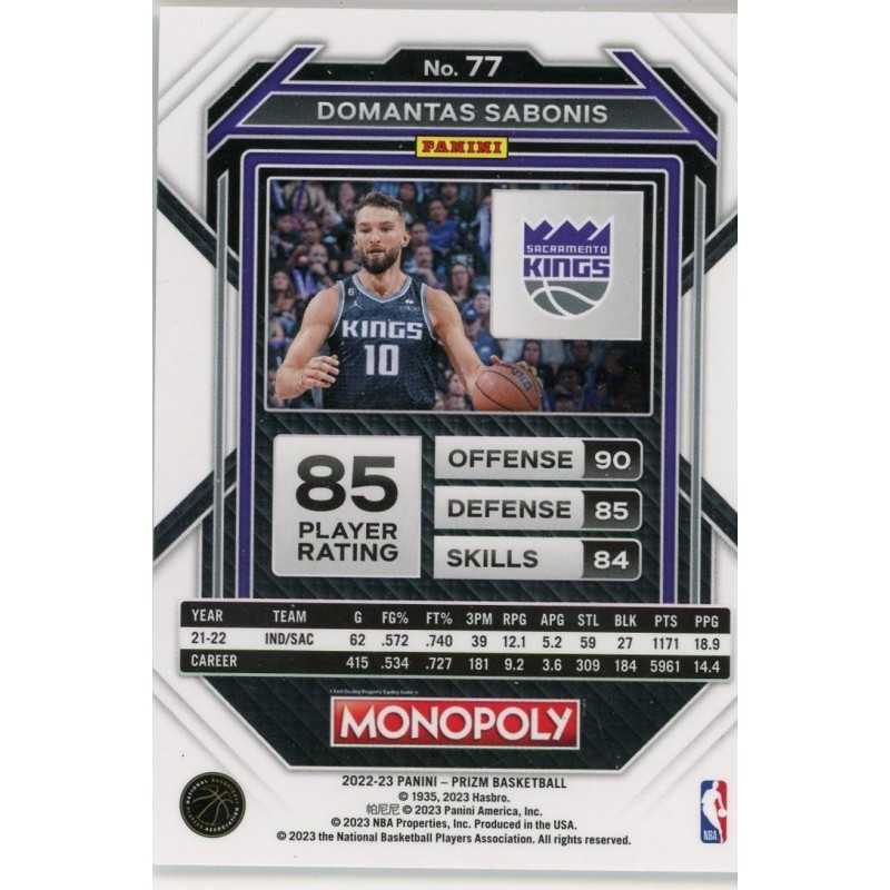 DOMANTAS SABONIS 2022-23 PANINI PRIZM MONOPOLY