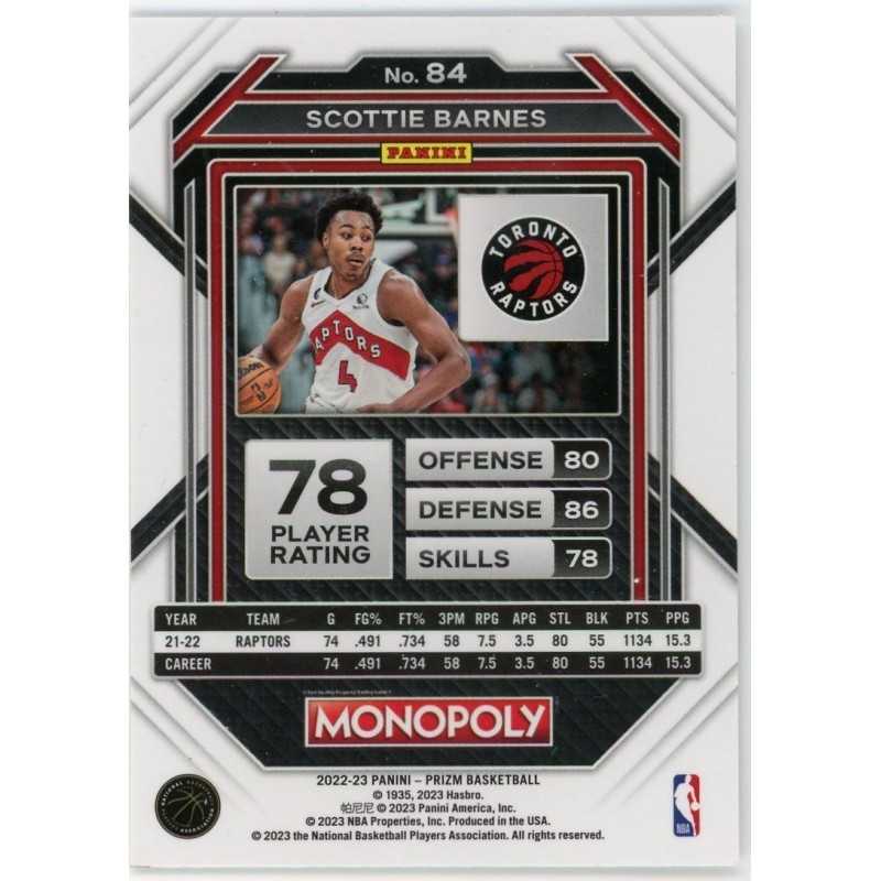 SCOTTIE BARNES 2022-23 PANINI PRIZM MONOPOLY