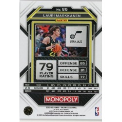 LAURI MARKKANEN 2022-23 PANINI PRIZM MONOPOLY