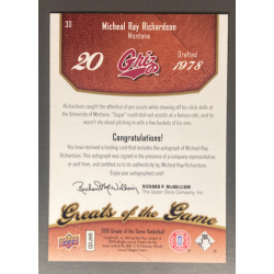 2009-10 MICHAEL RAY RICHARDSON Greats of the Game Autographs 30