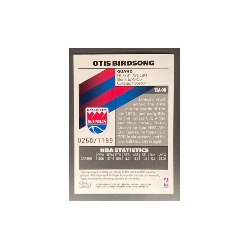 2008-09 OTIS BIRDSONG Topps SignaturesTSA-OB 260/1199