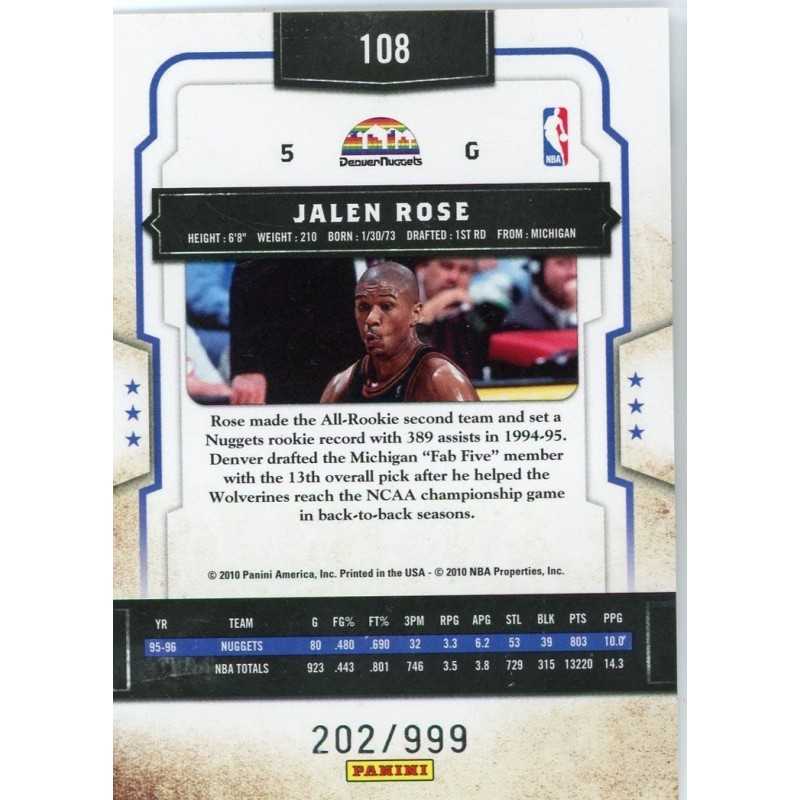 JALEN ROSE 2009-10 CLASSICS 202/999