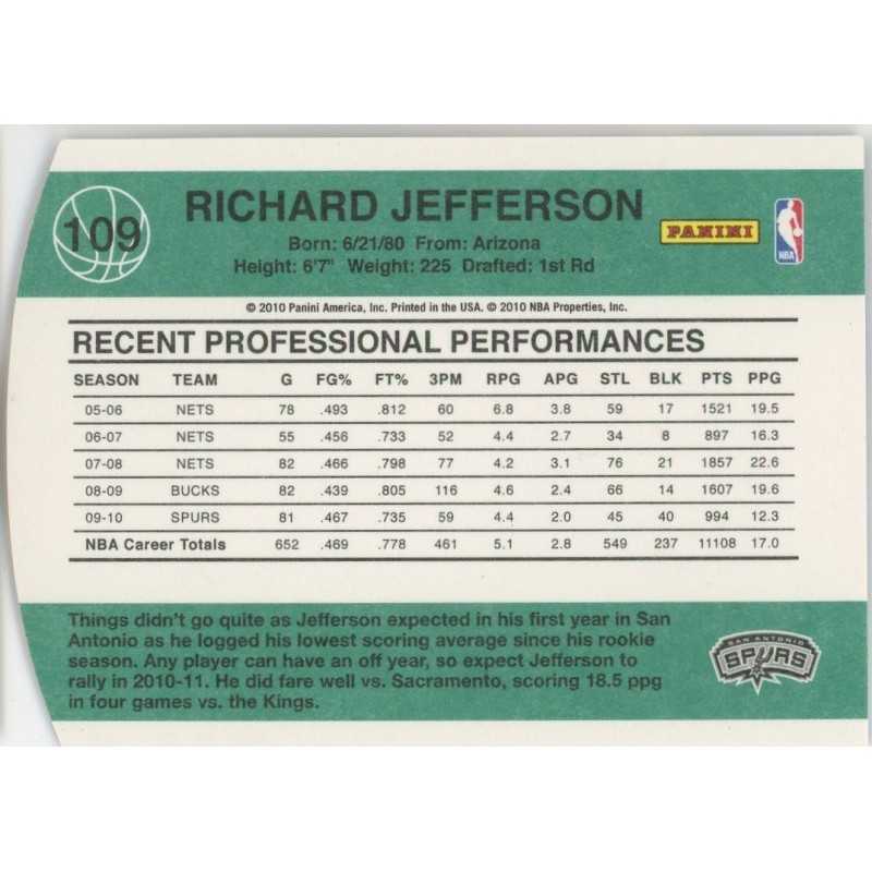 RICHARD JEFFERSON 2010-11 DONRUSS DIE CUTS EMERALD