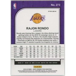 RAJON RONDO 2019-20 HOOPS PREMIUM STOCK PRIZMS SILVER LASER