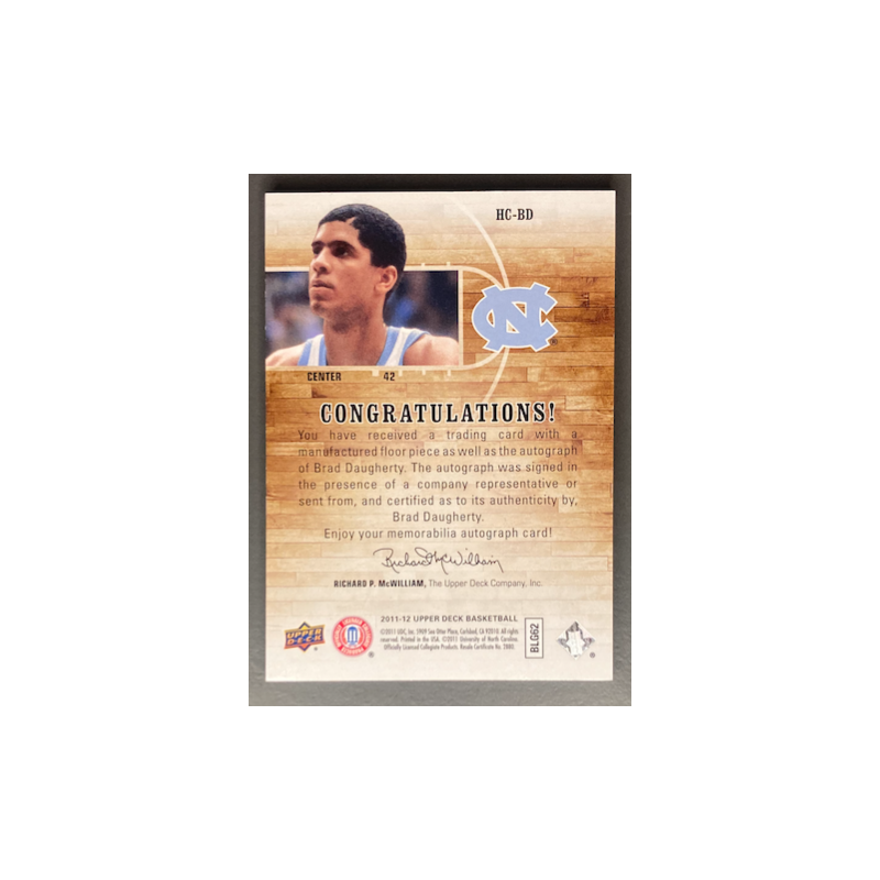 BRAD DAUGHERTY 2011-12 UD Basketball Home Court Signatures HC-BD