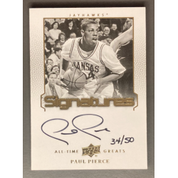 PAUL PIERCE 2013 Upper Deck All Time Greats Basketball Kansas Signatures 34/50 - ATG-PP4
