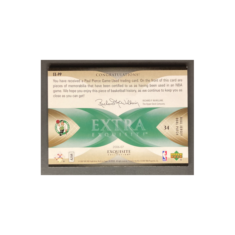 PAUL PIERCE 2006-07 Exquisite Collection Extra Exquisite Quad Patch 01/10 - EXMT CONDITION