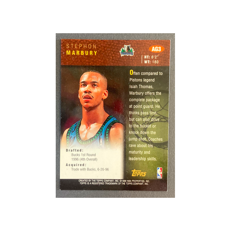 STEPHON MARBURY 1998-99 Topps Autograph - AG3