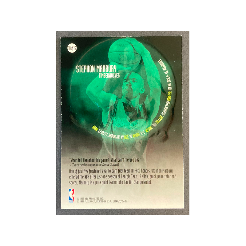 STEPHON MARBURY 1996-97 fleer Ultra All-Rookie - 10