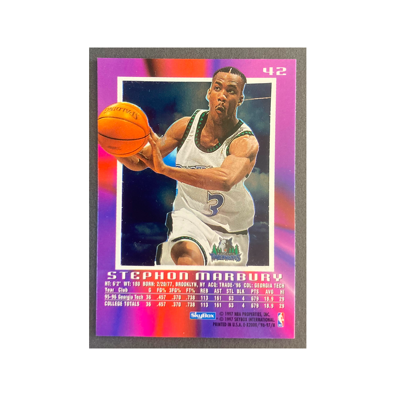 STEPHON MARBURY 1996-97 skybox E-X2000 Rookie - 42