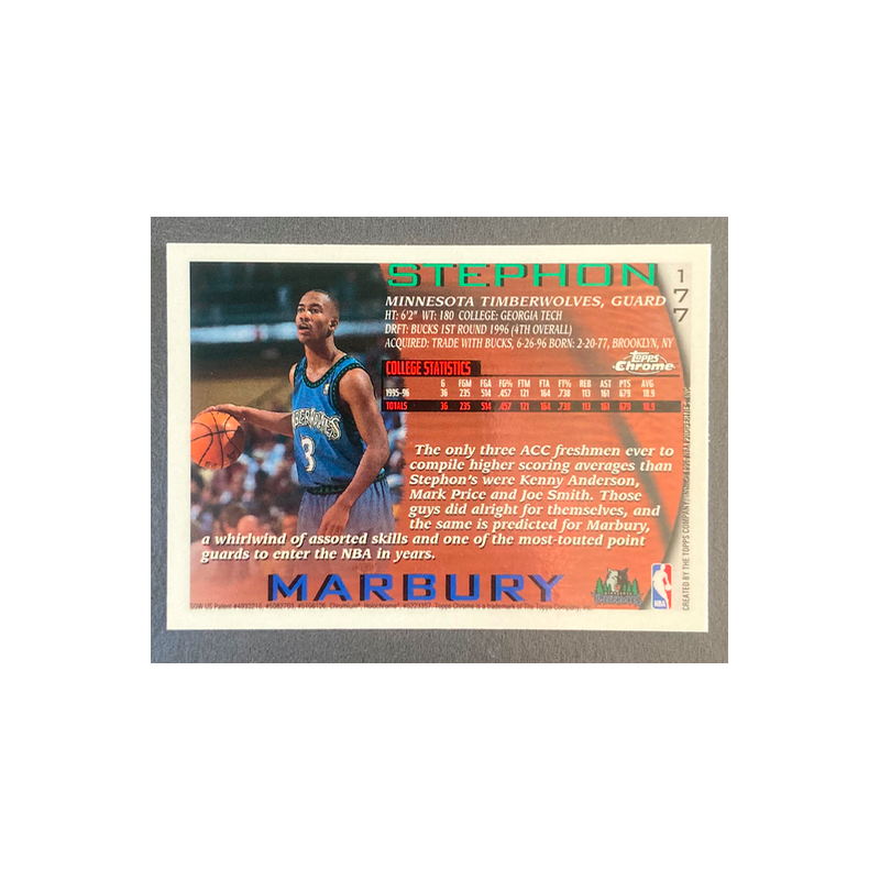 STEPHON MARBURY 1996-97 Topps Chrome rookie - 177