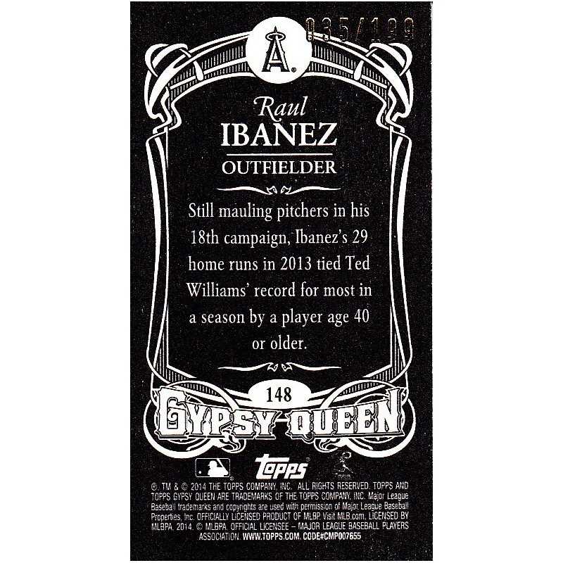 RAUL IBANEZ 2014 GYPSY QUEEN MINI BLACK /199