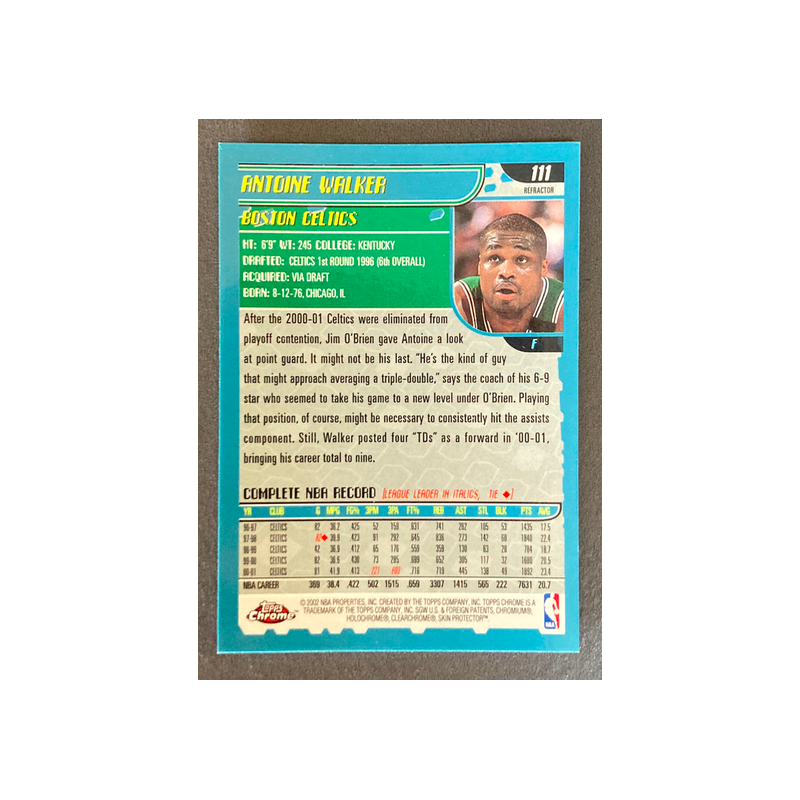 ANTOINE WALKER 2001-02 Topps Chrome Refractor - 111