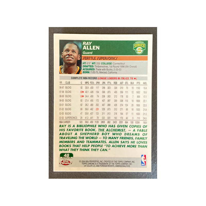 RAY ALLEN 2003-04 Topps Chrome Refractor - 48