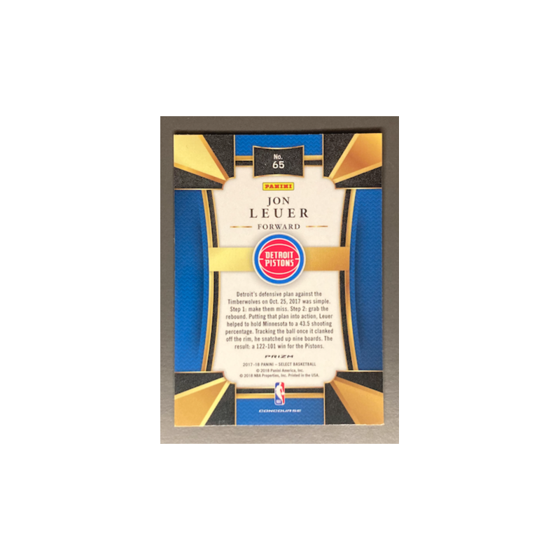 JON LEUER 2017-18 Select Prizm concourse Tri Color - 65