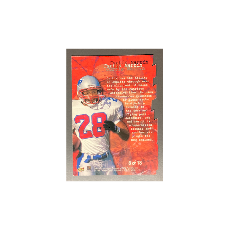 CURTIS MARTIN 1997 Fleer Ultra Blitzkrieg Die Cuts - 8