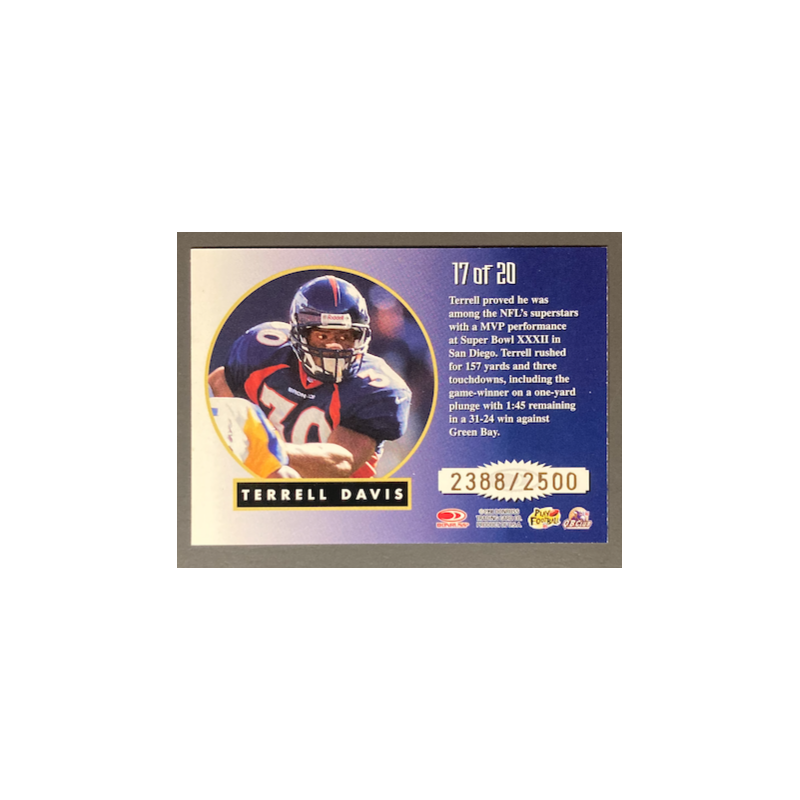 TERRELL DAVIS 1998 Leaf Rookies and Stars Greatest Hits 2388/2500