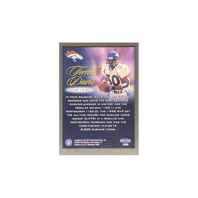 TERRELL DAVIS 1999 Flair Showcase Shrine Time 1391/1500