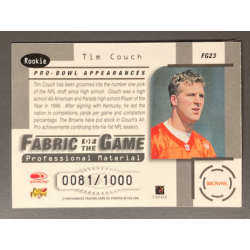 TIM COUCH 1999 Leaf Certified Fabric of the Game 0081/1000