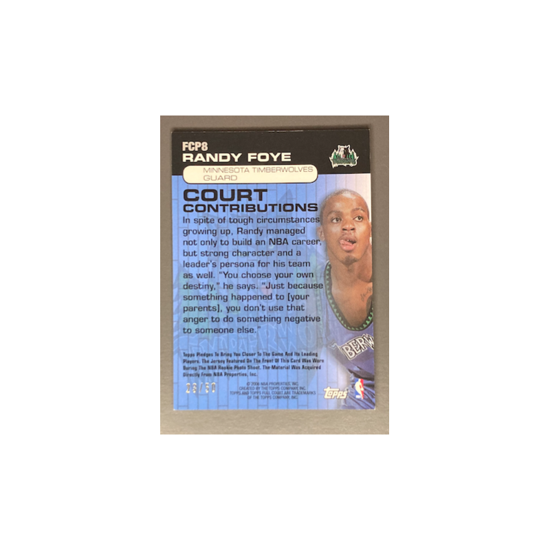 RANDY FOYE 2006 TOPPS FULL COURT PRESS TRIPLE JERSEY 23/50