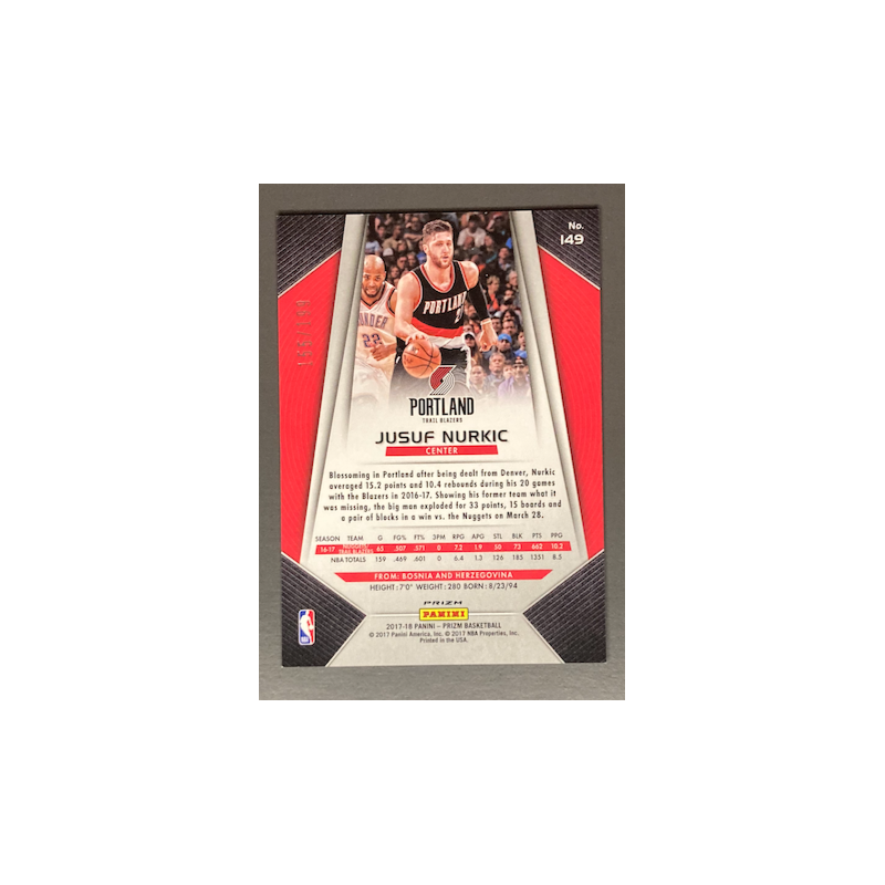 JUSUF NURKIC 2017-18 Panini Prizm Blue prizm 155/199