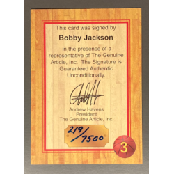 BOBBY JACKSON 1997 Genuine Article signature series 219/1500