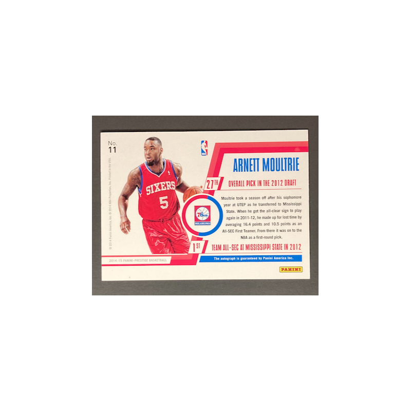 ARNETT MOULTRIE 2014-15 Prestige Plus Bonus Shots Autographs Green 2/5 - ex condition