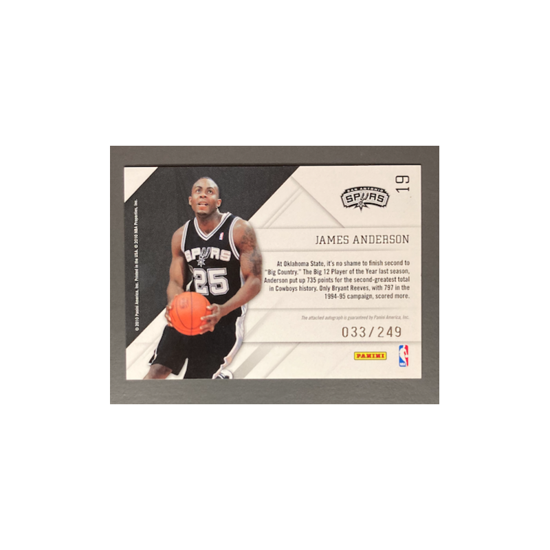 JAMES ANDERSON 2010-11 Prestige Prestigious Picks Signature Black 033/249