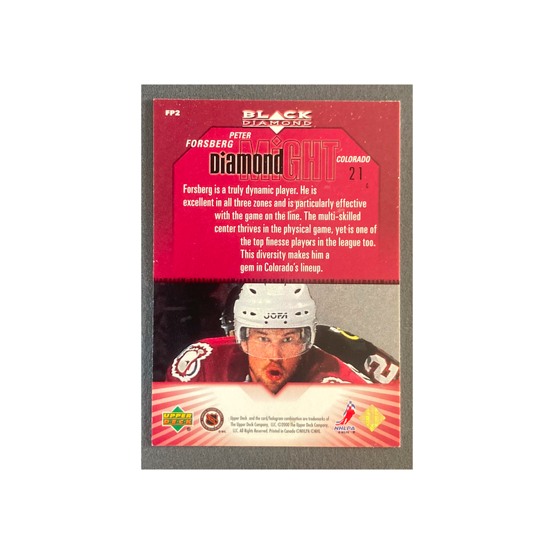 PETER FORSBERG 2000-01 Black Diamond Diamond Might - FP2