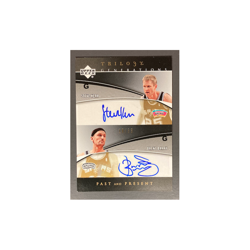 BRENT BARRY / STEVE KERR 2006-07 UD Trilogy Generations Past and Present Signatures 10/33