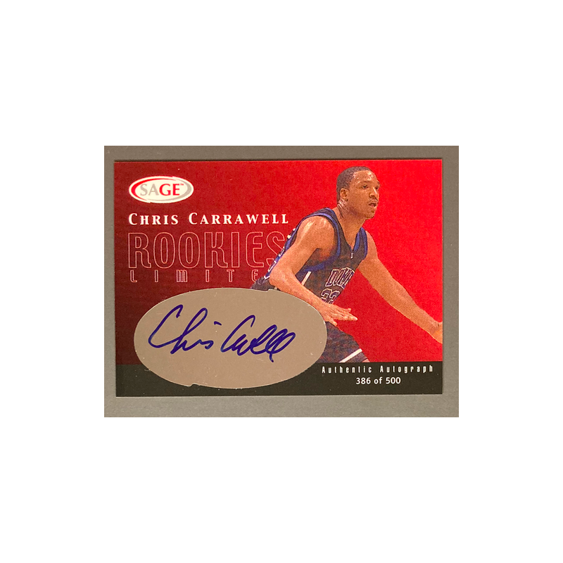 CHRIS CARRAWELL 2000 SAGE Rookie Limited Autograph 386 OF 500