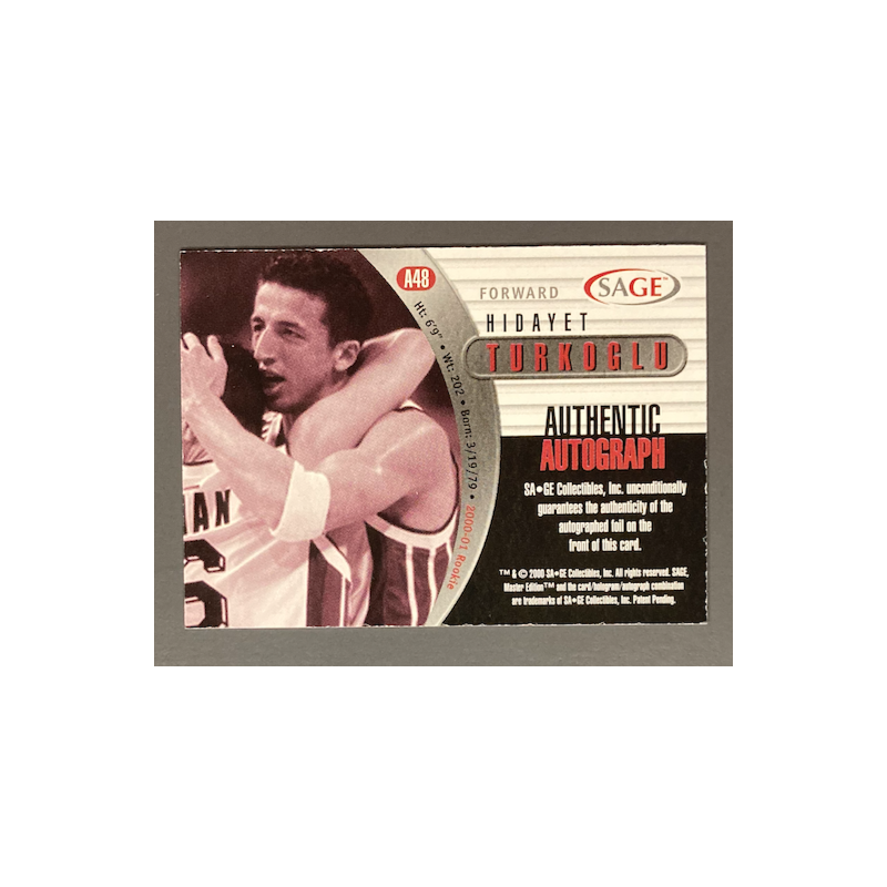 HIDAYET TURKOGLU 2000 SAGE Autograph 382/999