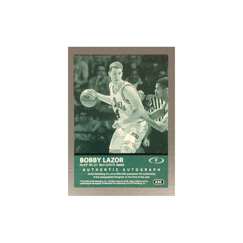 BOBBY LAZOR 1999 SAGE Autograph Bronze 635/650