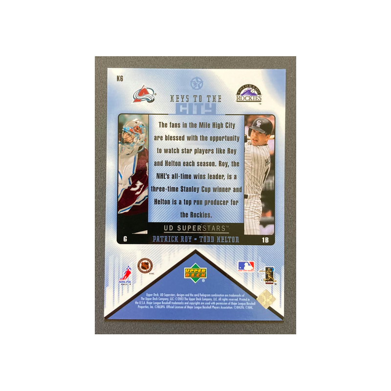 ROY / HELTON 2002-03 UD SuperStars Keys to the City - K6
