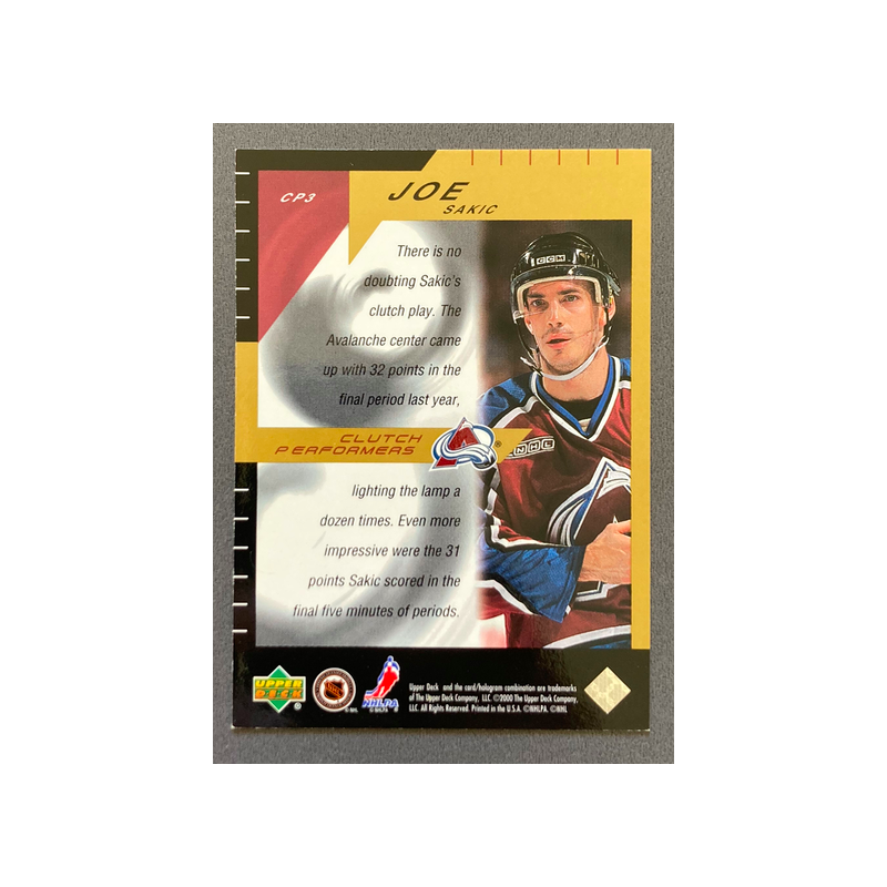 JOE SAKIC 1999-00 MVP Stanley Cup Edition Clutch Performers - CP3