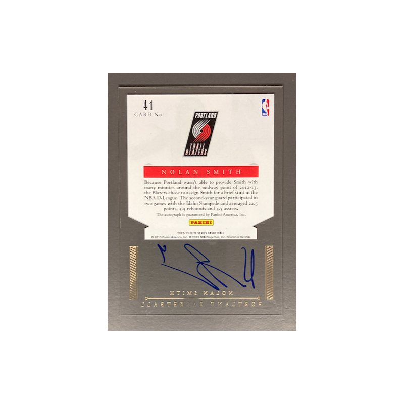 Nolan Smith 2012-13 Elite Series Rookie Inscriptions Autograph - 41