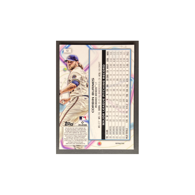 CORBIN BURNES 2023 TOPPS COSMIC CHROME REFRACTOR
