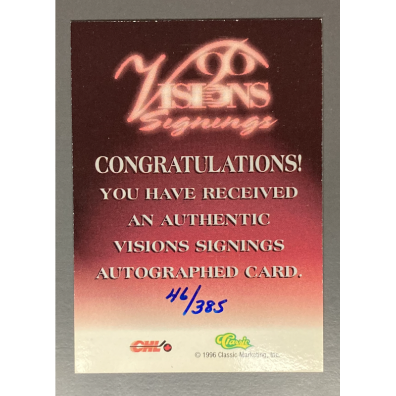 JAY MCKEE 1996 Visions Signings Autograph Silver 046/385