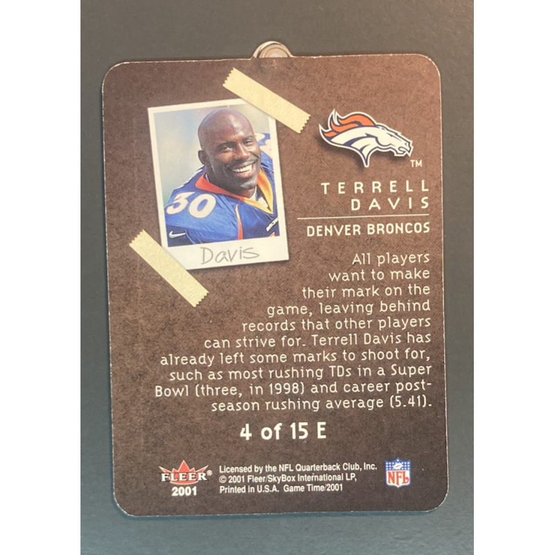 TERRELL DAVIS 2001 Fleer Game Time Eleven-Up - 4