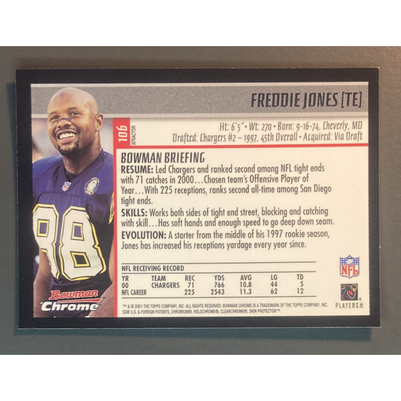 FREDDIE JONES 2001 Bowman Chrome Xfractor - 106