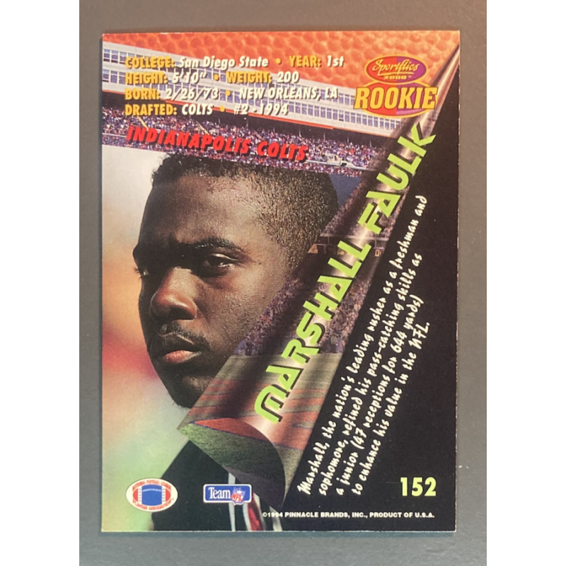 MARSHALL FAULK1994 Sportflics Rookie - 152