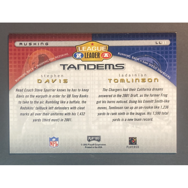 DAVIS / TOMLINSON 2002 Playoff Prestige League Leader Tandems - LL11