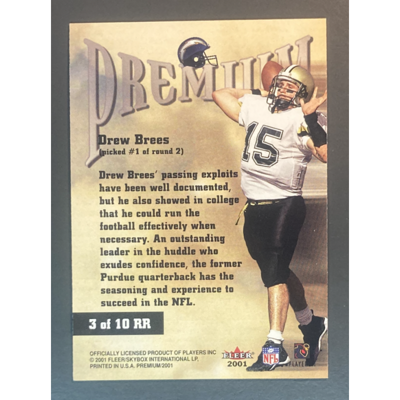 DREW BREES 2001 Fleer Premium Rookie Revolution - 3