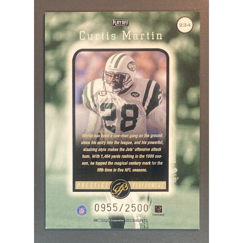 CURTIS MARTIN 2000 Playoff Prestige Performers 0955/2500