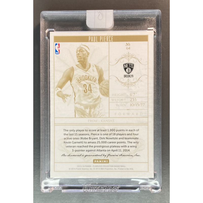 PAUL PIERCE 2013-14 Panini Flawless Diamond 20/20