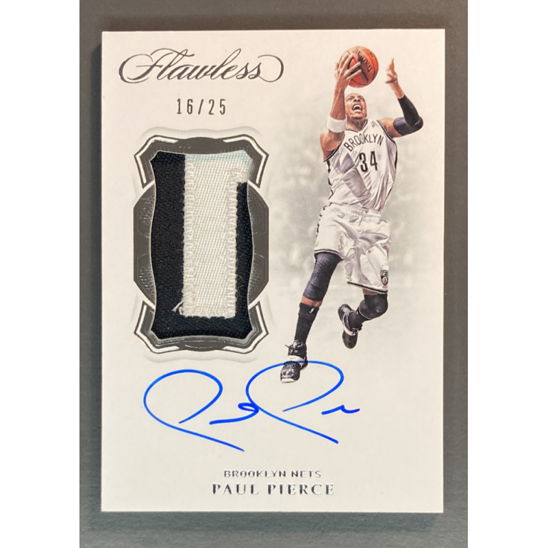 PAUL PIERCE 2018-19 Panini Flawless Vertical Patch Autograph 16/25